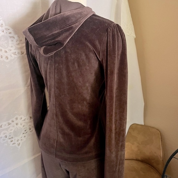 Vintage Prana Brown Velour Matching Track Suit Set - Picture 3 of 16